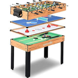 SereneLife Multi Game Table, 48" Sports Arcade Games with Accessories, Ping Pong, Hockey, Pool Billiards, Soccer Foosball All in One, for Indoor and Outdoor, Family, Kids and Adults SereneLife
