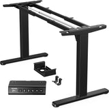 HUANUO Standing Desk Frame with 220lbs Powerful Brushless Motor, Double Crossbeam Structure, Thick Adjustable Desk Legs, for Max 35.4″ x 86.6″ Desktop, for Home Office, Black Frame Only HUANUO