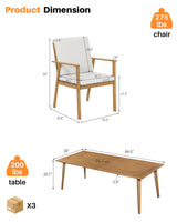 SEEHILL 9 Pieces Patio Dining Set for 8, Outdoor Aluminum Dining Furniture Set with Umbrella Hole, Modern All-Weather Outdoor Patio Table Sets with 8 Chairs and Table for Deck Garden Poolside, Teak SEEHILL