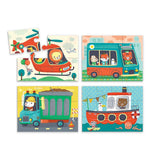 Mudpuppy Transportation 4-in-A-Box Puzzle Set, 12 Mudpuppy