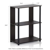 Furinno JAYA 3-Tier Walnut Bookcase with Simple Design Furinno
