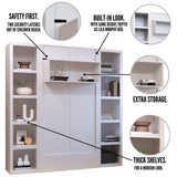 Oakland Living Easy-Lift Twin Murphy Wall Bed in Black with Two Bookshelves Oakland Living