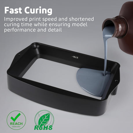 ELEGOO Standard 2.0 Photopolymer Resin 2000g Grey, Rapid Precise Printing Resin 405nm LCD UV-Curing for LCD/DLP/MSLA 3D Printer ELEGOO