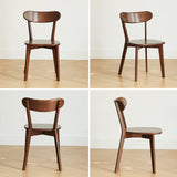 Grewood Oak Wood Dining Chairs,Mid Century Modern Dining Chairs with Comfortable Curved Backrest,Wood Chairs for Kitchen,Dining Room (1, Walnut Grewood