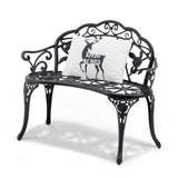 VEVOR Outdoor Bench, 480 lbs Load Capacity Bench, 38.8 inches Metal Garden Bench for Outdoors,Outdoor Garden Park Bench with Backrest and Armrests, Patio Bench for Garden, Park, Yard, Front Porch VEVOR