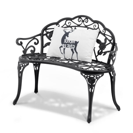 VEVOR Outdoor Bench, 480 lbs Load Capacity Bench, 38.8 inches Metal Garden Bench for Outdoors,Outdoor Garden Park Bench with Backrest and Armrests, Patio Bench for Garden, Park, Yard, Front Porch VEVOR