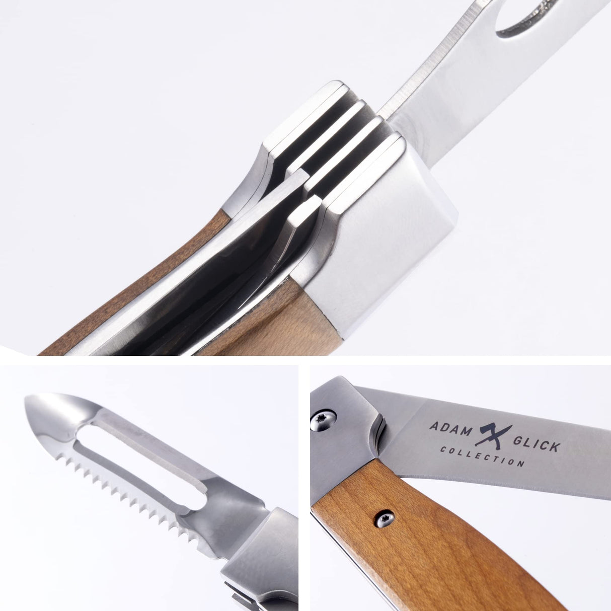 Messermeister Adventure Chef Summit Set, Carbonized Maple - Folding 6” Chef’s Knife, 6” Fillet Knife, Folding Steak Knife, Fork & Spoon, Folding Peeler & Parer, TPE Cutting Board + Waxed Canvas Case Messermeister