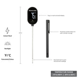 KitchenAid KQ910 Backlit Instant Read Digital Food Kitchen Grill Thermometer, Meat, and Cooking Wireless Thermometerer, Black KitchenAid