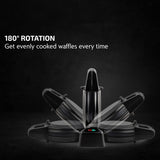 OVENTE Belgian Waffle Maker with Non-Stick Plates, 180° Rotating Function and Cool Touch Handle for Easy Single Flip, Perfect for Cooking 7” Classic Waffles for Breakfast or Snacks, Black WMF1440BR OVENTE