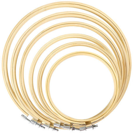 Caydo 6 Pieces Embroidery Hoop Set Circle Cross Stitch Hoop Ring 4 inch to 10 inch for Embroidery and Cross Stitch Caydo
