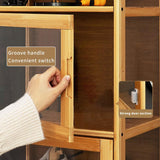 Yimisya Curio Display Cabinet with Acrylic Doors, Collectibles Toy Organizers Rack, Pantry Cabinet, Freestanding Cupboards for Home, Office, Playroom, Living Room, Kitchen Yimisya