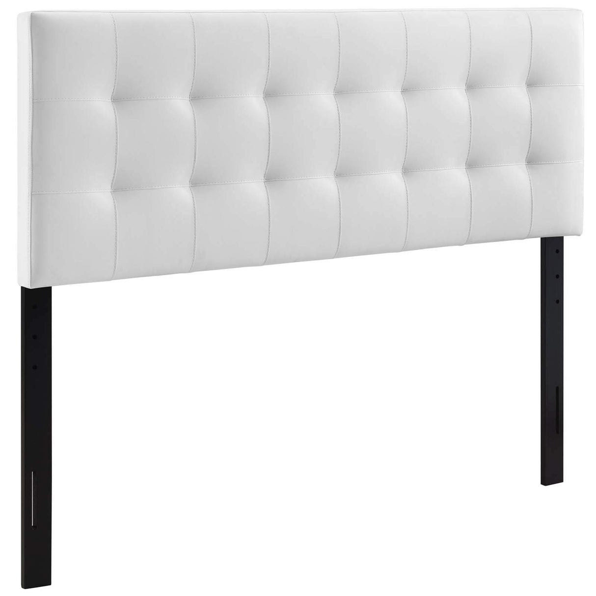 Modway Lily Tufted Faux Leather Upholstered Full Headboard in White Modway