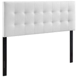 Modway Lily Tufted Faux Leather Upholstered Full Headboard in White Modway