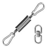 Sfeexun Punching Bag Hanger Set, Stainless Steel Swivel Mount Chain with Carabiners and Spring, 551lbs Capacity for Heavy Bag, Gym Swing, Trapeze, Hammock (Swivel Hanger with Spring) Sfeexun