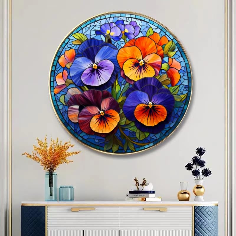 5D Diamond Art Painting Kits Black Labrador Stained Glass Circle Shape Full Drill Round Beads Diamond Art Gems Painting by Number Kits Wall Decoration Dog Memorial Gift 25x25cm(2) Generic