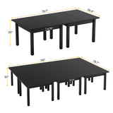 Tribesigns 6.57 ft Conference Table for 6 People, Wooden Small Square Meeting Seminar Table, Modern Boardroom Desk with Solid Wood Legs and Thickened Tabletop for Office Conference Room (2, Black) Tribesigns