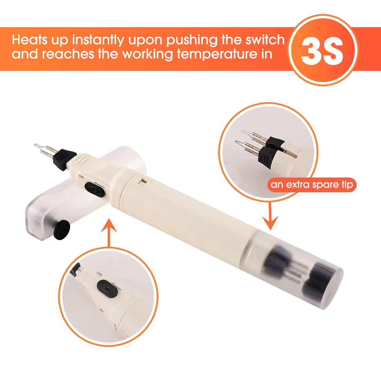 Noah Mini Hot Wire Cutter, Foam Cutter,Portable Hot Wire Cutter Pen for 3D Models,Ribbons,Ropes,Repair Plastic,White Noah