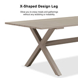 PURPLE LEAF 7 Pieces Outdoor Dining Set All-Weather PE Rattan Outdoor Patio Furniture Set with All Aluminum Frame Rectangular Table and Chairs Set for Lawn Garden Backyard Deck, Champagne PURPLE LEAF