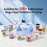 PYD Life 110 V Mini Mug Heat Press Machine Light Blue Touch Screen for 11 OZ 15 OZ Sublimation Mugs Tumblers Cups Printing Adjustable Pressure PYD Life