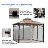 Westcharm 10x10 Gazebo Universal Replacement Mosquito Netting Screen Walls, Set of 4 Panels (Gazebo Mosquito Net Only) Westcharm