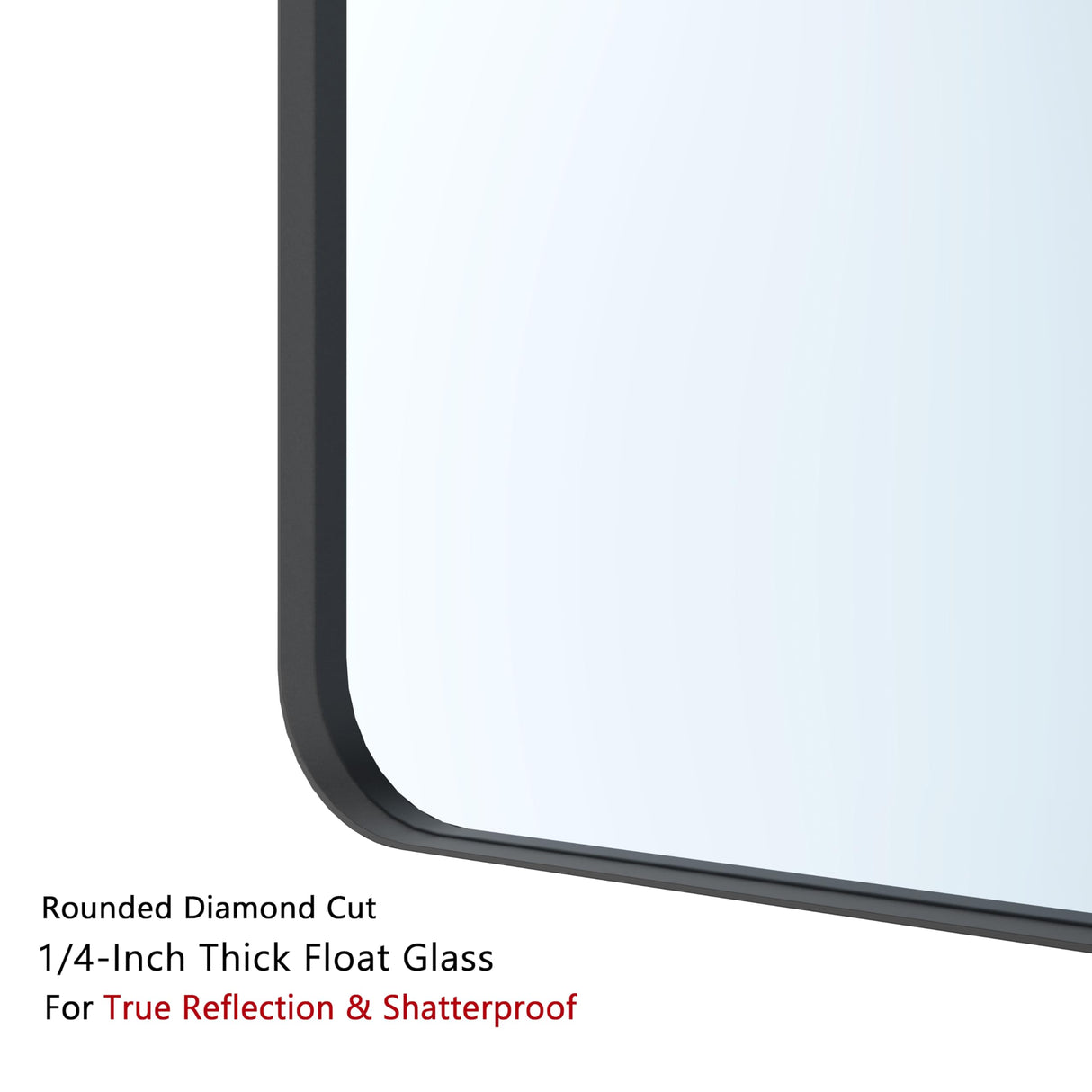 VocalStar Black Bathroom Mirror for Wall, 18 x 26 Inch Rounded Rectangle Metal Framed Bathroom Wall Vanity Mirror Farmhouse, 1/4-inch Shatterproof Glass | Ultra-Flush Hanging VocalStar