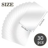 Tecmisse 30 PCS Plastic Placemat Heat Resistant Washable Table Mats, Clear Placemats for Table, Dining, Kitchen, Crafting and Shelf Liner, 17 x 11 Inch Tecmisse