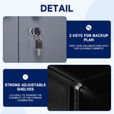 Yizosh Metal Storage Locking Cabinet with 4 Doors and 2 Adjustable Shelves,71" Lockable Garage Tall Steel Cabinet,for Home Office,Living Yizosh