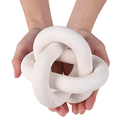 Ochine Wood Chain Link Decor 3 Link Decorative Chain Knot Hand Carved Pine Wood Chain Decor Modern Farmhouse Coffee Table Decor Wooden Rustic Chain Decor Boho Bead Garland for Living Room Bedroom Ochine