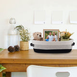 Oradrem Cotton Rope Toilet Basket Bathroom Decor Baskets, Toilet Paper Holder Basket, Farmhouse Home Decor Organizing Small Baskets 13"x5.9"x4" Black Oradrem