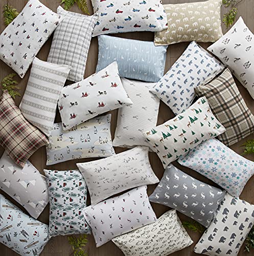 Eddie Bauer - Flannel Sheets Queen Size, Anti-Pilling & Wrinkle Resistant Cotton, Touchably Soft for All-Season Comfort - Bed Sheets with Matching Pillowcases & Fitted Sheet (Montlake Plaid Red) Eddie Bauer
