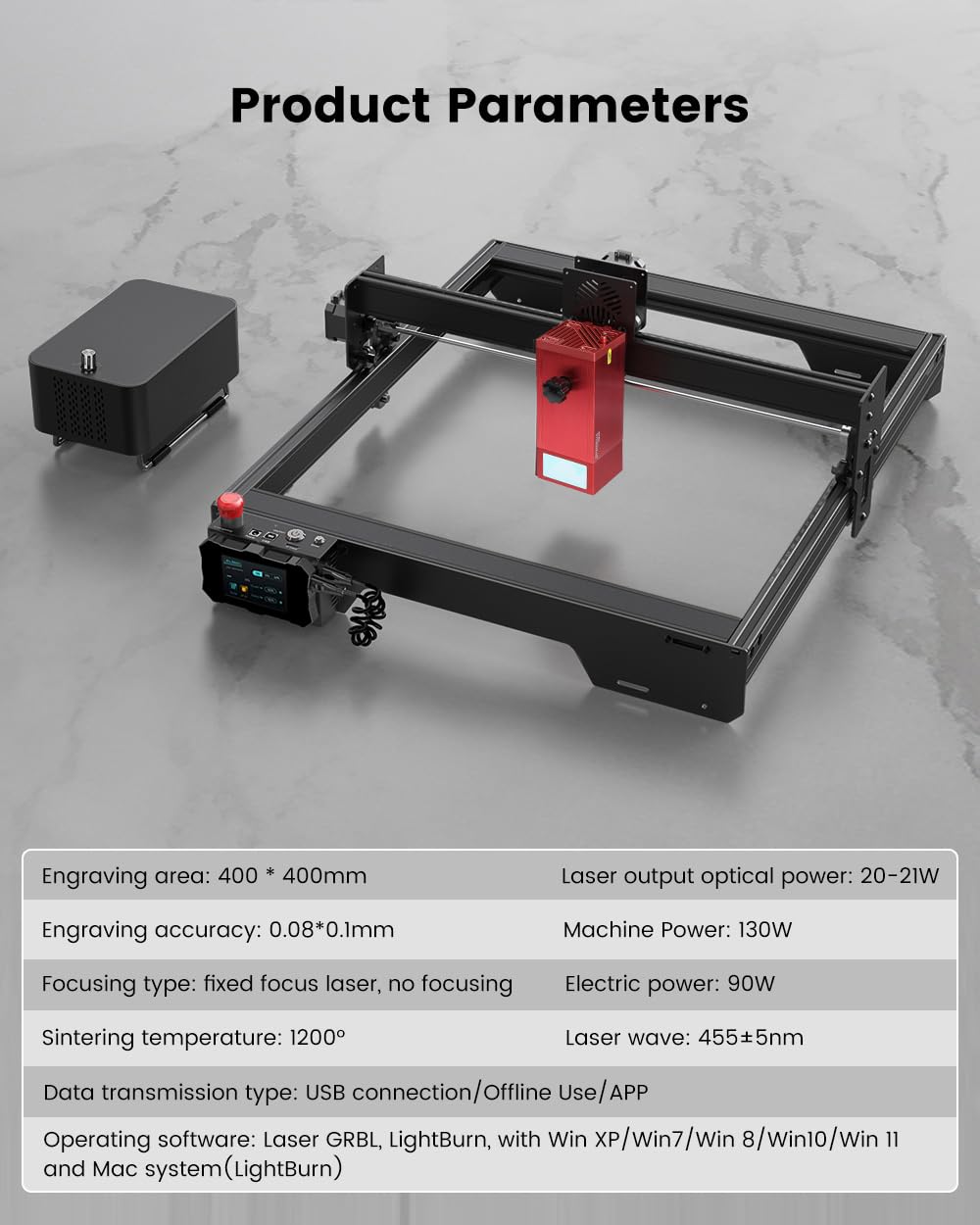 Dkenicor A20 PRO Laser Engraver with Air Assist, APP Controlled 20W Laser Cutter and Engraver Machine, 130W Laser Engraver for Wood, Metal, Leather, - WoodArtSupply