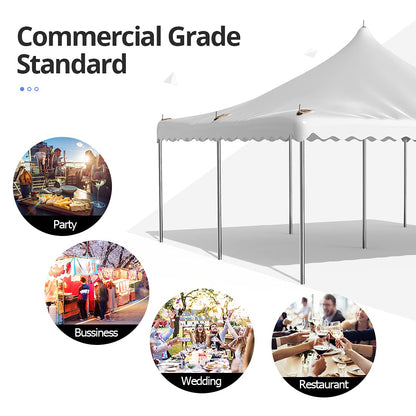 Quictent 20'X20' PVC Fire Retardant Pole Tent, Heavy Duty Party Tent Canopy Shelter, 33-80 Person Capacity, for Parties, Weddings, and Events, Commercial and Residential Use - WoodArtSupply