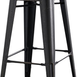 AC Pacific 30” Metal Barstool Set of 2 – Country Rustic Style with Low Back, Lightweight & Sturdy Build, Easy Assembly – Distressed Black AC Pacific