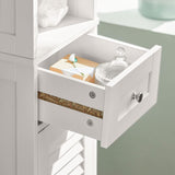 Haotian FRG236-W,White Tall Bathroom Storage Cabinet with Shelves and Drawers Haotian