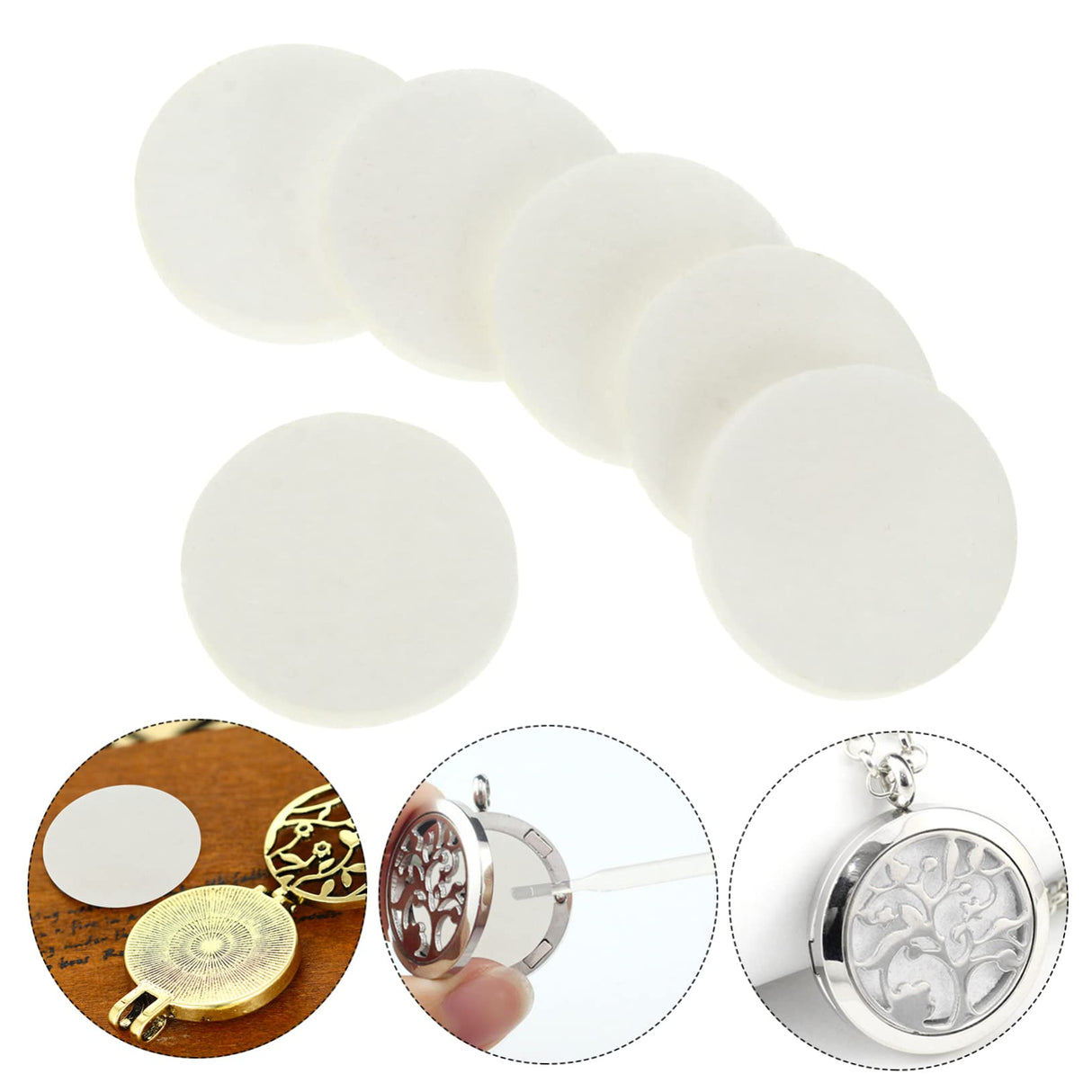 HEALLILY 50pcs Car Perfume Cotton Cloth Portable Diffuser Car Scented Hanging Kick Float Sublimation Air Freshener Blanks Healthy Air Freshener Safe Air Freshener Round Sheet White Natural HEALLILY