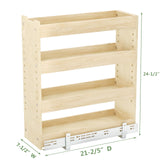 ROOMTEC Pull Out Cabinet Organizer with U Bracket,7½”W x 24½”H 4-Tier Adjustable Kitchen Spice Rack, Spice Rack Organizer for Narrow Cabinet Drawers Slide Out, Soft Close ROOMTEC