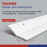 FOSLUOC Garage Door Seal Top and Sides Seal Strip White 34.4FT Rubber Weather Stripping Replacement Soft and Hard Composite, Weatherproofing Universal Sealing FOSLUOC