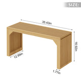 ROOMTEC 35" Dining Bench, Indoor Wood Bench for Entryway,Living Room,Kitchen and Bedroom (Nature, Long Bench) ROOMTEC