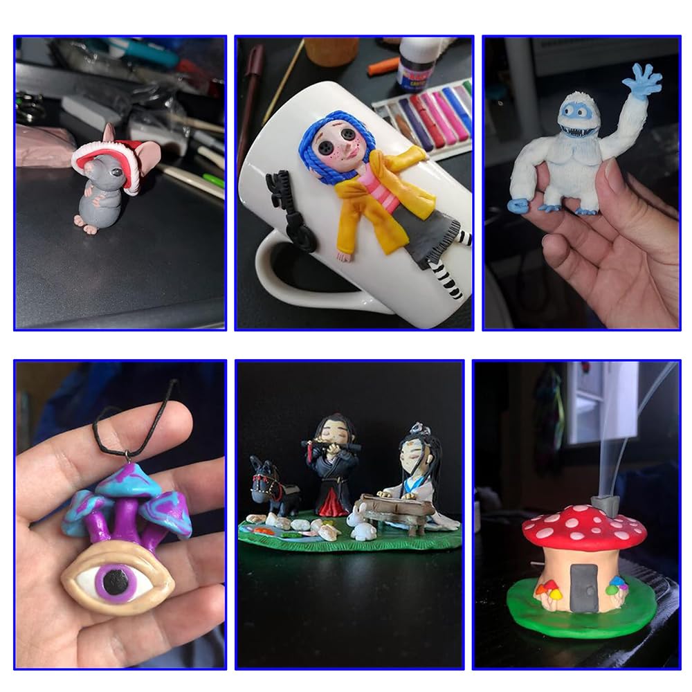 CiaraQ Small Modeling Clay Set, 32 Colors Safe & Non-Toxic Oven Bake Polymer Clay Starter Kit for Kids/Beginners CiaraQ