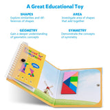 Coogam Travel Tangram Puzzle - Magnetic Pattern Block Book Road Trip Game Jigsaw Shapes Dissection STEM Games with Solution for Kid Adult Challenge - IQ Educational Toy Gift Brain Teasers 360 Patterns Coogam