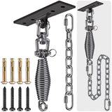 Dolibest Hammock Chair Hanging Kit, Heavy Duty Swing Hanger and 3.28ft Chain with Spring (6MM), Wall Ceiling Hooks for Yoga Indoor Playground Hanging Chair Hammock Chair4 Screws, 4 Expansion Screws Dolibest
