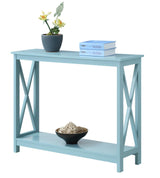 Convenience Concepts Oxford Console Table with Shelf, Sea Foam Blue Convenience Concepts