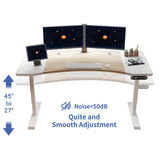 HEONAM Dual Motor Electric Standing Desk, 63 x 30 Inches Height Adjustable Table with Splice Board, Ergonomic Sit Stand Computer Desk with White HEONAM