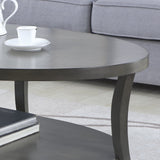 Roundhill Furniture Perth Contemporary Oval Shelf Coffee Table, Gray Roundhill Furniture