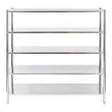 DYNAMI 5-Tier Stainless Steel Shelving, Adjustable Height Stainless Steel Storage Shelf Industrial Storage Rack,Load 330lb Per Shelf,for Kitchen Office Garage (5-Tier,70.2in W x 16.6in D x 70in H) DYNAMI