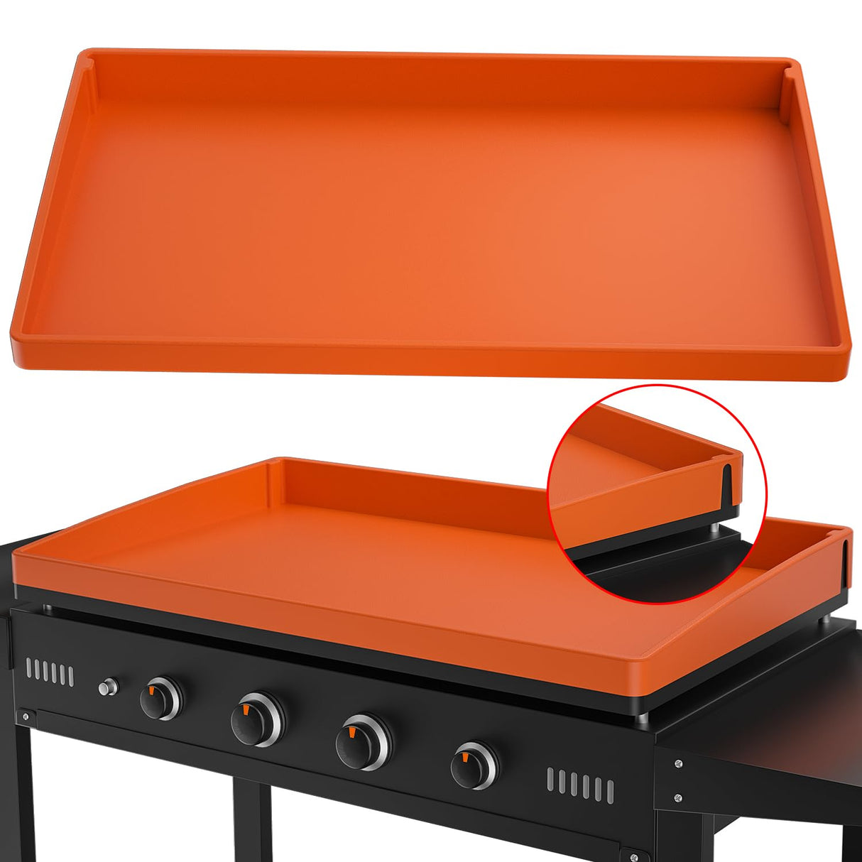 36 Inch Griddle Cover Silicone Protective Mat for Blackstone, Upgrade All-round Edge Silicone Grill Mat Griddle Protector Blackstone Accessories Protect from Dust & Rust MFTEK