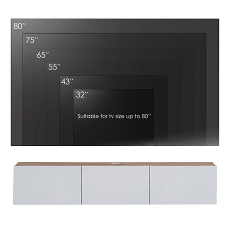 Atelier Mobili Wall Mounted TV Console - Glossy White, Entertainment Center with Floating Design ATELIER MOBILI THE LEADER OF THE INTERCHANGEABLE FURNITURE