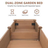 ketive Raised Garden Bed with Legs Outdoor,Elevated Garden Box,Storage Shelf, Protective Liner for Backyard,Patio,Balcony,80x23x30in (Brown) ketive