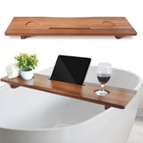 DAOYOUSKY Luxe Premium Acacia Wood Bathtub Tray Caddy with Adjustable Legs, 35x9 Inch Large Wooden Bath Tub Board, Anti-Tipping Bath Shelf Over Tub, Bathtub Accessories DAOYOUSKY
