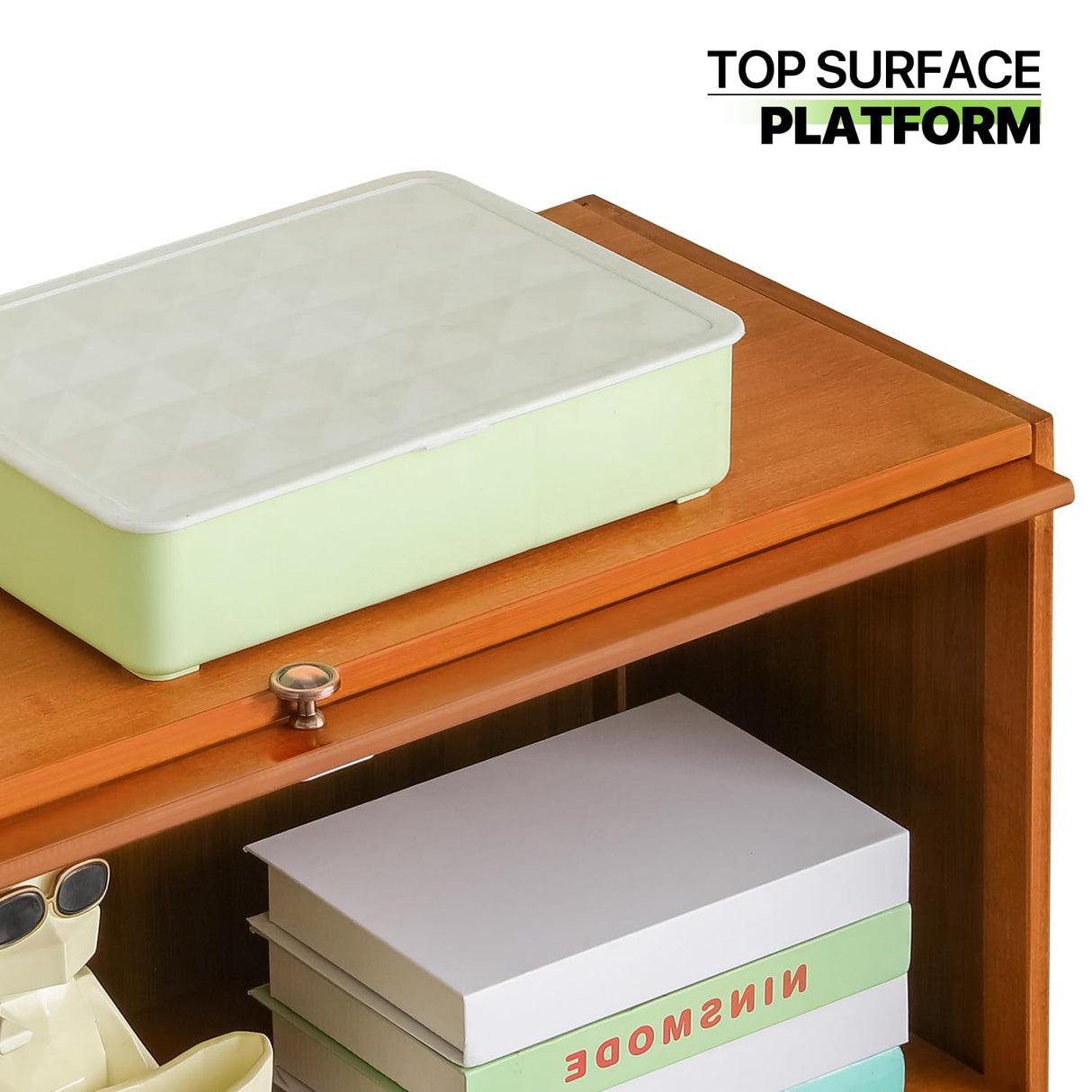 Magshion Bamboo 4-Tier Display Case Bookcase with Clear Acrylic Flip-Up Doors, Wide Brown Kitchen Cabinet Storage Pantry Cabinet Showcase Storage Cabinet Organizer - 31" L x 12.5" W x 54.5" H Magshion